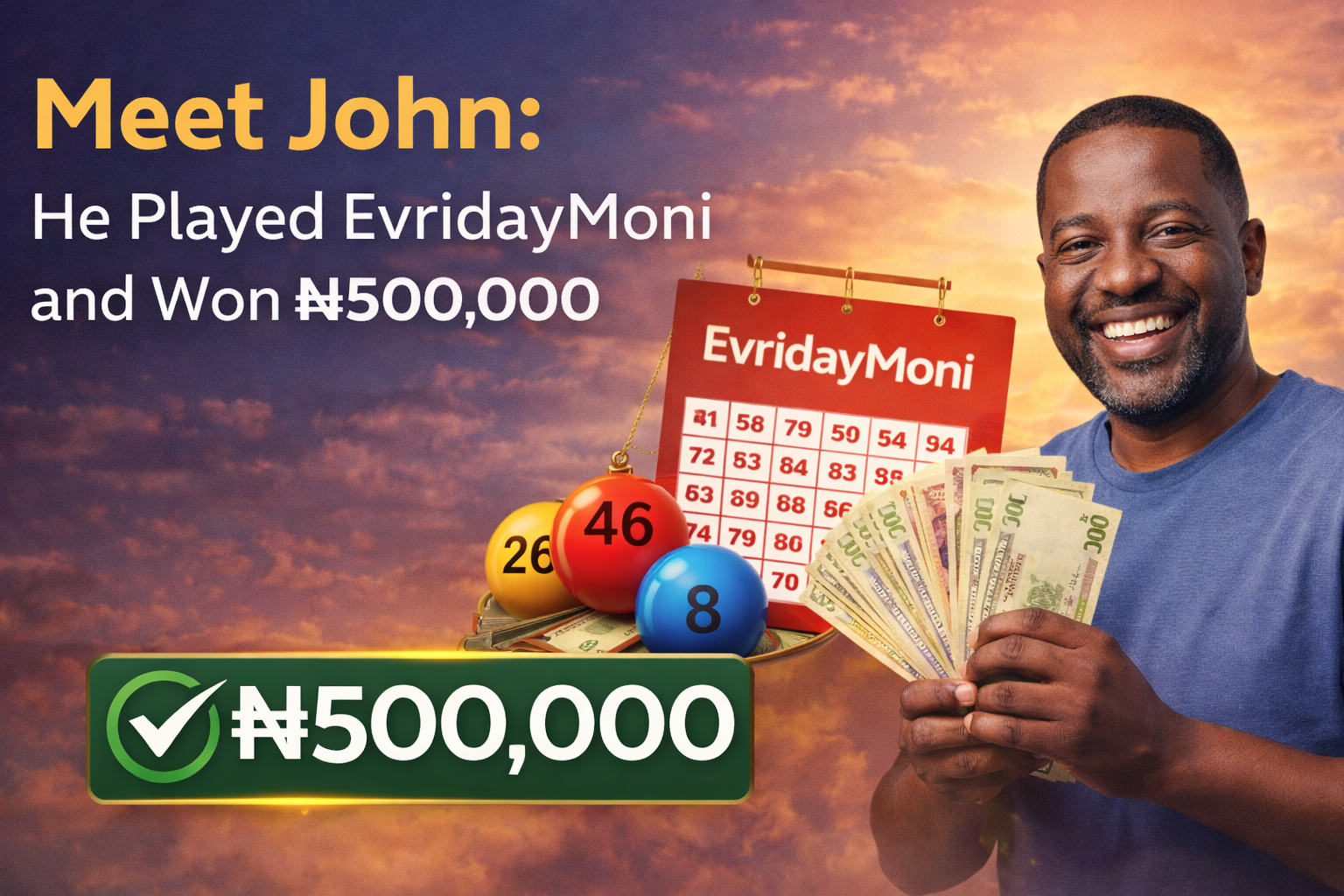 Meet John: He Played EvridayMoni and Won ₦500,000